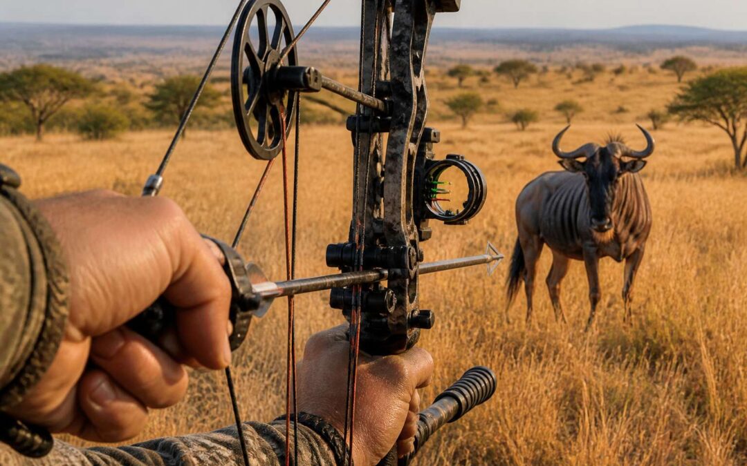 bow hunting blue wildebeest